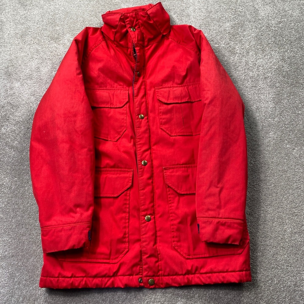 Woolrich Mountain Parka Jacket Mens Small Red Vintage 33334 USA Made Utility